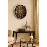 Krom Işıltılı Zaman 52 Cm Metal Duvar Saati