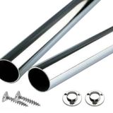 KROM KAPLAMA Dolap İçi Askı Borusu - Askılık Boru + 2 ADET FLANŞ 0-140CM