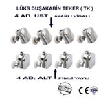 Krom Kaplama Plastik Duşakabin Tekeri Tekerleği Rulmanı 8'li Set 4 Alt 4 Üst 22 Mm Teker Çapı Parlak Krom