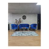 Krom Kaplama Sivriltme Ayak Mavi Döşeme Papatya Çay Seti Koltuk Takımı , Balkon, Salon, Ofis, Cafe Koltuk Takımı