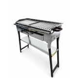 KROM KARTLANIR AYAK MANGAL-KÜLLÜKLÜ-1.5 mm SAC KALINLIGI-YAĞDANLIKLI ÜST IZGARA