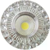Krom Kristal Cam Sıva Altı Spot Cob Led Armatür Beyaz Işıklı