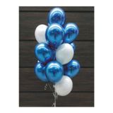 Krom Mavi - Pastel Beyaz Renk Balon 15 ADET