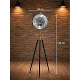 Krom Metal Ayaklı Dekoratif Salon Saati 110 Cm 40 Cm Çaplı Tripod Tasarımlı Retro Lüks Yer Saati
