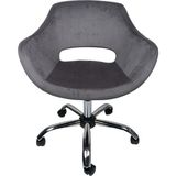 Krom Metal Ayaklı | Ofis, Çocuk Odası, Çalışma Sandalyesi (Ayarlanabilir) Baby Face Kumaş Monaco - Gri