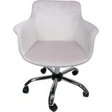 Krom Metal Ayaklı | Ofis, Çocuk Odası Çalışma Sandalyesi (Ayarlanabilir) Baby Face Setra - Bej