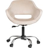 Krom Metal Ayaklı Ofis Çocuk Odası Çalışma Sandalyesi (AYARLANILABİLİR) BEJ