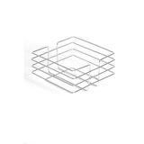 Krom Metal Kare Ekmeklik Sunum Sepeti - Tezgah Üstü Mutfak Organizeri, Meyve ve Poğaça Servis Kasası, Modern Tel Sepet, 20.5x20.5x11 cm