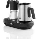 Krom Metal Moka Pot Karıştırıcılı, Italyan ve Türk Kahve Makinesi, Turuncu - Altın