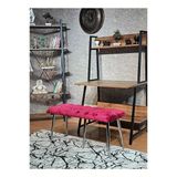 Krom Metal Yeşil Oturaklı Sivriltme Ayaklı Babyface Puf & Bench & Oturak Bordo Renk 100 X 40 Boyut/Ebat