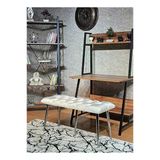 Krom Metal Yeşil Oturaklı Sivriltme Ayaklı Babyface Puf & Bench & Oturak Krem Renk 100 X 40 Boyut/Ebat