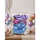 Krom Metalik Balon Seti, Silver, Gold, Yeşil, Mavi, Cherry, Violet, 11 İnç, 30 Adet, Parti Dekorasyonu