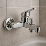 Krom Mix Banyo Duş Musluğu Çeşmesi Bataryası