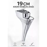 Krom Mobilya Ayağı 19 Cm 1 Adet Dekoratif Koltuk Kanepe Sehpa Ayağı Modern Tasarım