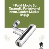 Krom Musluk Başlığı | 4'ü 1 Arada Su Çıkışı | Kolay Montajlı Midastech - Çok Renkli