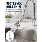 Krom Musluk Uzatma Aparatı 360° Dönebilen Su Tasarruflu Lavabo Fıskiyesi - Lisinya