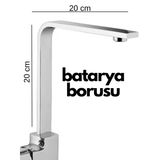 Krom Mutfak Evye Batarya İçin Köşeli Su Borusu Paslanmaz Eca 20X20