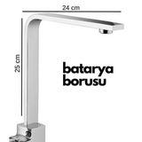 Krom Mutfak Evye Batarya için Köşeli Su Borusu Paslanmaz ve Eca Uyumlu 25x25