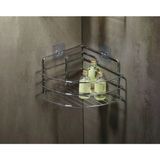 Krom Paslanmaz Köşe Duş Rafı Şampuanlık 21 cm – Yapışkanlı/Vidalı (Tekli, Banyo Köşeliği) - TK-01