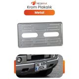 Krom Plakalık Metal Plaka Altlığı Paslanmaz Universal Araç Plaka Tutucu Şık Tasarım