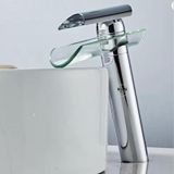 Krom Renk Cam Detaylı Modern ve Dayanıklı Lavabo Bataryası