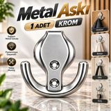 Krom Renk Duvar Askı Aparatı Dekoratif Metal Vestiyer Portmanto Banyo Mutfak Askısı