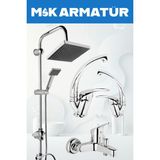 Krom Robot Duş Seti Eviye Lavabo Banyo Bataryası 4 Lü Set
