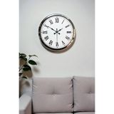 Krom Roma Rakamlı 40 Cm Metal Modern Duvar Saati