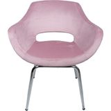 Krom Sabit Ayaklı | Ofis Çocuk Odası Çalışma Sandalyesi Baby Face Kumaş Monaco - Pembe