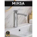 Krom Sabit Gövde Lüx Banyo Lavabo Musluğu Bataryası