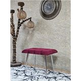 Krom Sivriltme Ayaklı 60 cm Puf Bench - Puf - Bench - Oturak - Mutfak Oturağı - Antre Oturağı Bordo Renk 60 x 40 Boyut/ebat - Çok Renkli