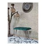 Krom Sivriltme Ayaklı 60 Cm Puf Bench - Puf - Bench - Oturak - Mutfak Oturağı - Antre Oturağı Yeşil Renk 60 X 40 Boyut/Ebat