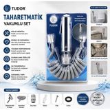 Krom Taharatmatik Seti Taharatmetik El Duşu- Hortum - Mafsal Vakumlu Set - Çok Renkli