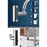 Krom Tasarruflu 4 Modlu Şelale Ayarlanabilir Musluk Başlığı Mutfak Lavabo Bataryası 0-10 Cm Krom Mix