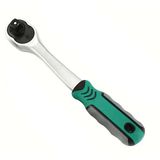 Krom Vanadyum Çelik 24 Dişli Kauçuk Saplı Cırcır Anahtarı Kolu 26 Cm