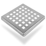 Krom Yer Süzgeci Kare Gider Kapağı 10Cmx10cm Paslanmaz Çelik Banyo Duş Yer Sifonu Izgaralı Kapak