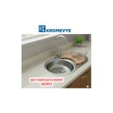 Kromevye EC-165-D PASLANMAZ ÇELİK MUTFAK EVYESİ - 44x74 DESENLİ