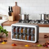 Krommet 12 Hazneli Standlı Kaşıklı Kulplu Baharatlık Seti - 12 x 250 ml