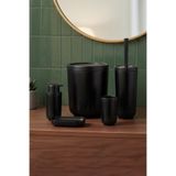 krommet 5'li Akrilik Yuvarlak Banyo Seti-Çöp Kovası, Wc Fırçalık, Sıvı Sabunluk, Katı Sabunluk, Diş Fırçalık