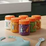 Krommet Altılı Desenli Bebek Mama Kavanozu 200 ml - Turuncu