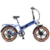 Kron Loop Discovery 20" Jant Fat Bike 7 Vites Hidrolik Fren Elektrikli Katlanır Bisiklet Mavi Füme