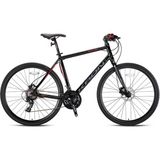 Kron SPX100 28 Jant 21 Vites 50 cm Hidrolik Disk Fren Şehir Bisikleti - Siyah-Kırmızı-Füme - Siyah-Kırmızı-Gri