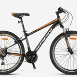Kron VORTEX 4.0 24 Jant V FREN 21 Vites Dağ Bisikleti 14"- MAT SİYAH GRİ NEON TURUNCU(GREENWAY BİSİKLET)