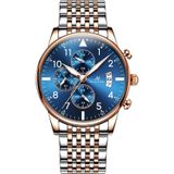 Kronen & Söhne Blauform Mavi Kadran Rose Gold Çelik Erkek Kol Saati