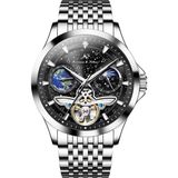 Kronen Söhne Kronen & Söhne KS7009 Day Night Tourbillon Mekanik Otomatik Erkek Çelik Kol Saati - Gümüş