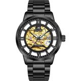 Kronen & Söhne Mechanon Siyah Çelik Gold Skeleton Otomatik Mekanik Erkek Kol Saati