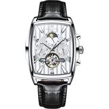 Kronen&söhne Cube Tourbillon Mekanik Otomatik Erkek Kol Saati - Gümüş - Siyah