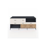 Kronos Konsol 4 Raflı 5 Çekmeceli 3 Kapaklı 220x59x99 Antrasit-Çam/Aytaşı