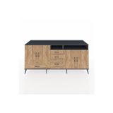Kronos Konsol 5 Raflı 4 Çekmeceli 4 Kapaklı 220x59x99 Antrasit-Çam/Çam