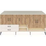 Kronos Konsol 6 Raflı 2 Çekmeceli 5 Kapaklı 220x59x99 Aytaşı-Çam/Aytaşı